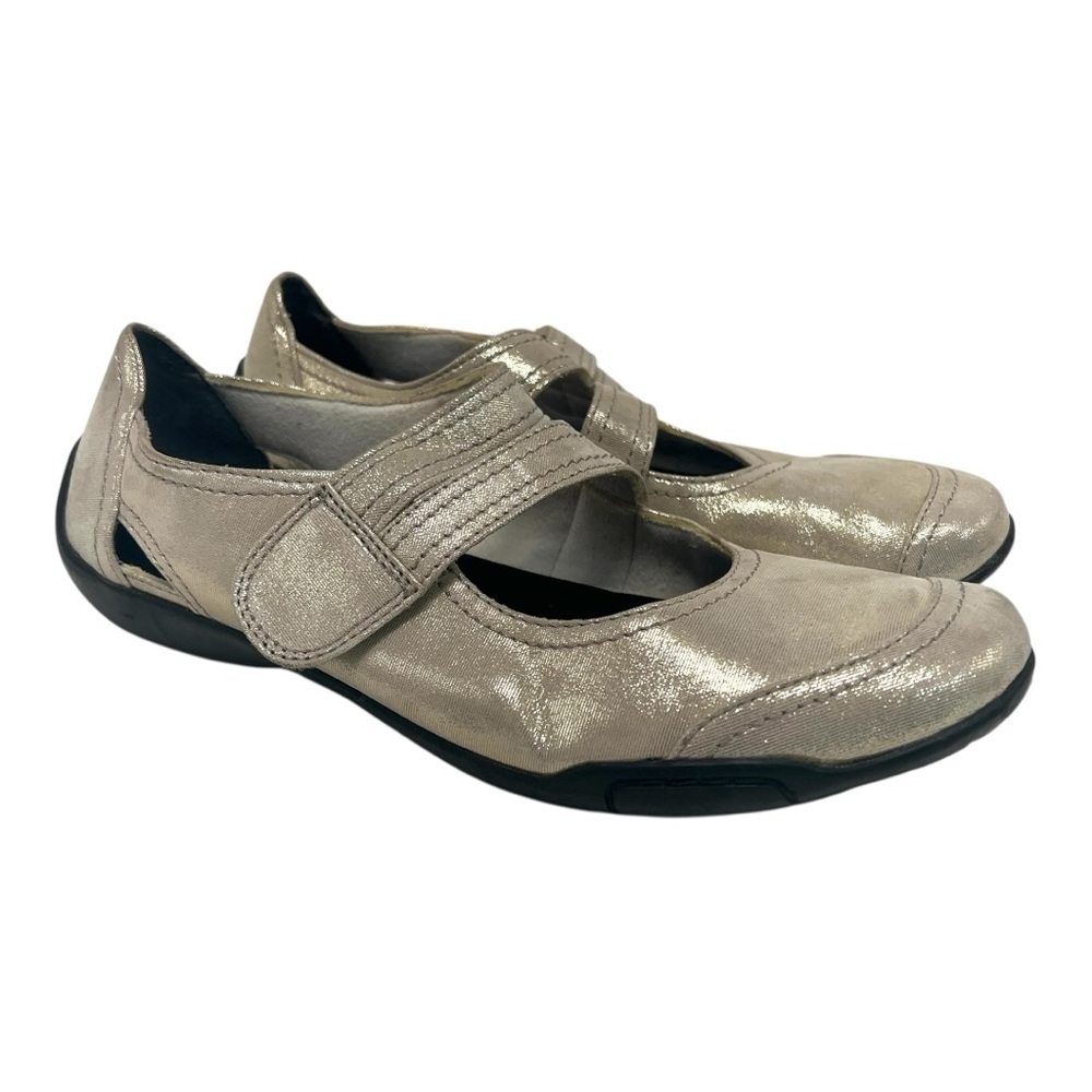 Rod Hommerson Chelsea Gold Metallic Leather Maryjane Comfort Shoes Women’s 11